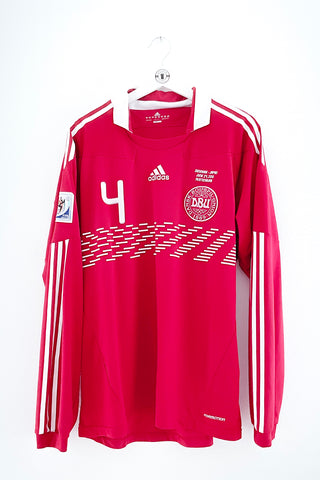 Danmark 2010 Hjemmebane #Agger 4 #Matchworn #Autograf XL 9/10