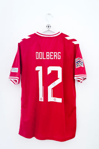 Danmark 2024 Hjemmebane #Dolberg 12 #Autograf #Match Details Large 9/10