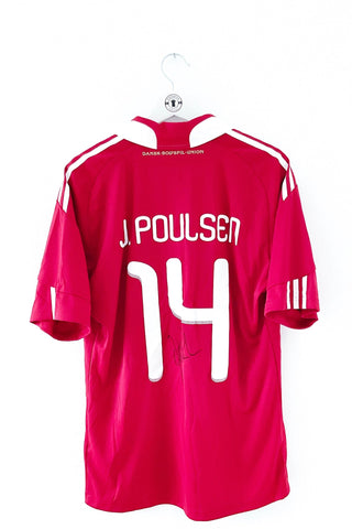 Danmark 2010 Hjemmebane #J. Poulsen 14 #Autograf #Match Issued Large 9/10 - Retroshirts.dk