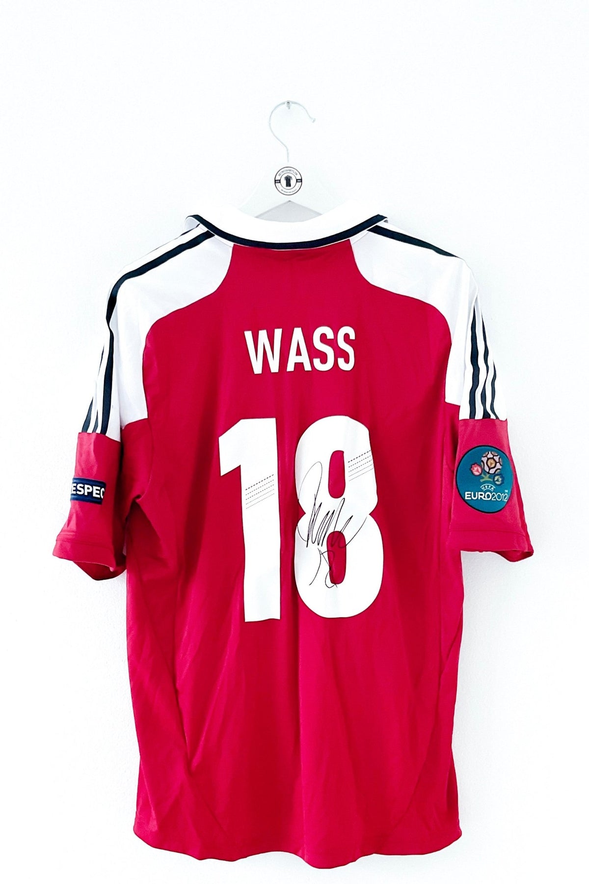 Danmark 2012 Hjemmebane #Wass 18 #Autograf #Match Issued Medium 9/10 - Retroshirts.dk