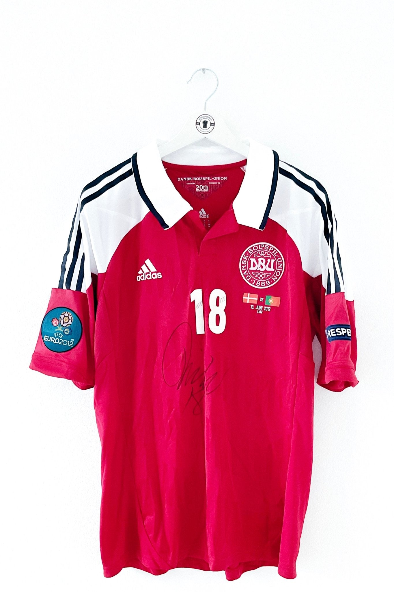 Danmark 2012 Hjemmebane #Wass 18 #Autograf #Match Issued Medium 9/10 - Retroshirts.dk