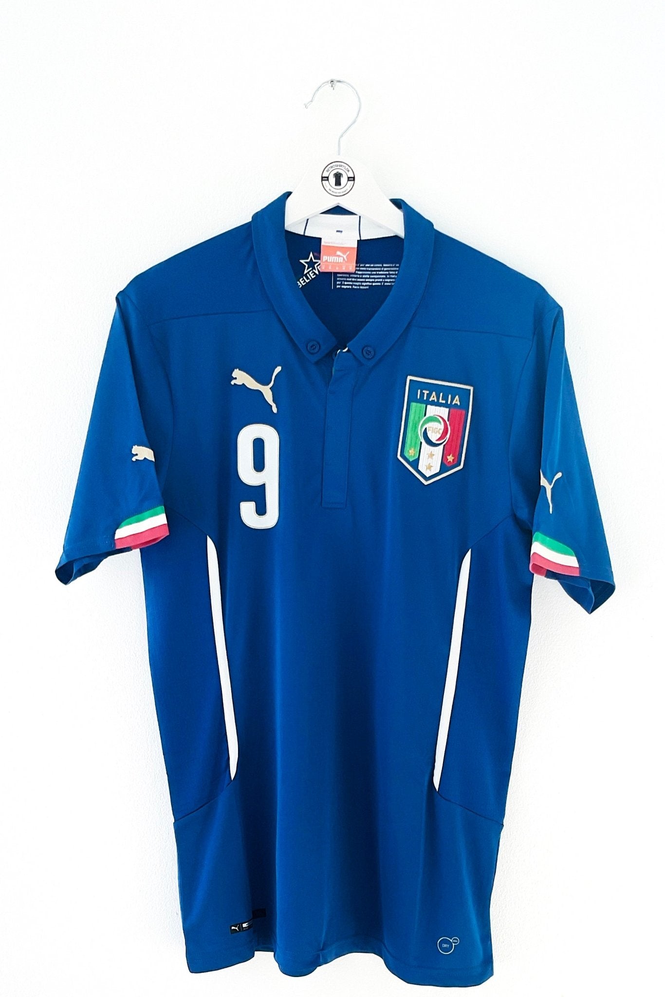 Italien 2014 Hjemmebane #Balotelli 9 Medium 9/10 - Retroshirts.dk