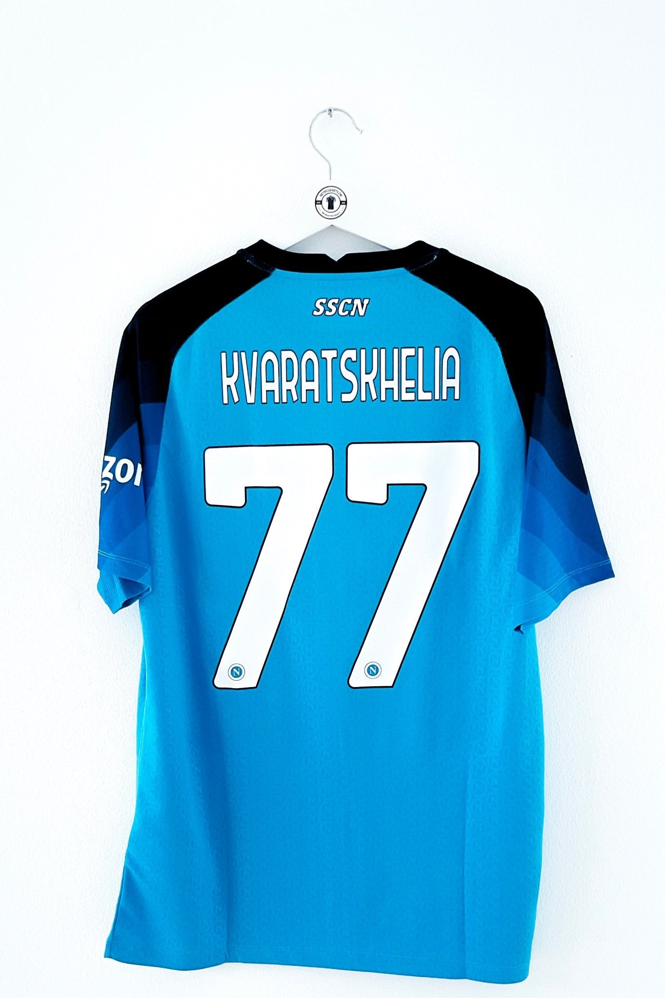 Napoli 2022/2023 Hjemmebane #Kvaratskhelia 77 #Tags XL 10/10 - Retroshirts.dk