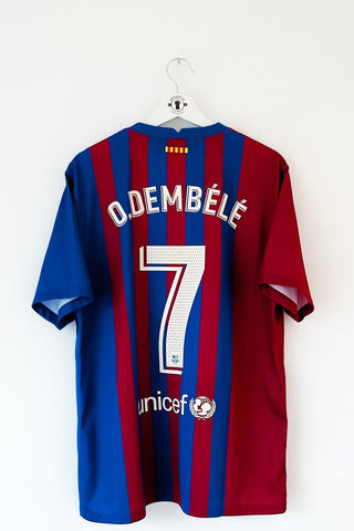 Barcelona 2021/2022 Hjemmebane #O. Dembele 7 XL 9/10 - Retroshirts.dk