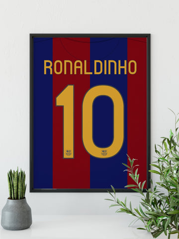 Ronaldinho - FC Barcelona plakat - Retroshirts.dk